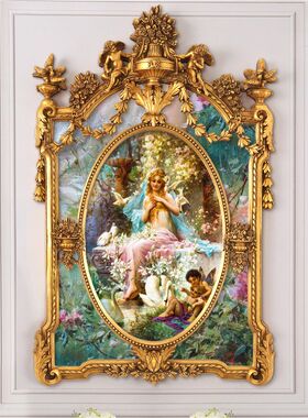 法式高端壁画宫廷人物别墅挂画玄关油画 大气欧式装饰画挂画