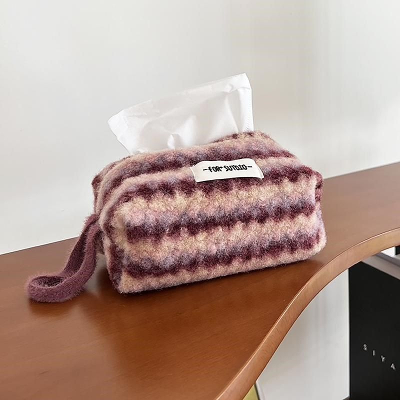 福笙抽纸盒厚吐司包毛呢条纹餐巾纸包可挂绳纸巾袋车载客厅纸巾套,淘宝优惠券,粉丝福利购,淘宝优惠卷