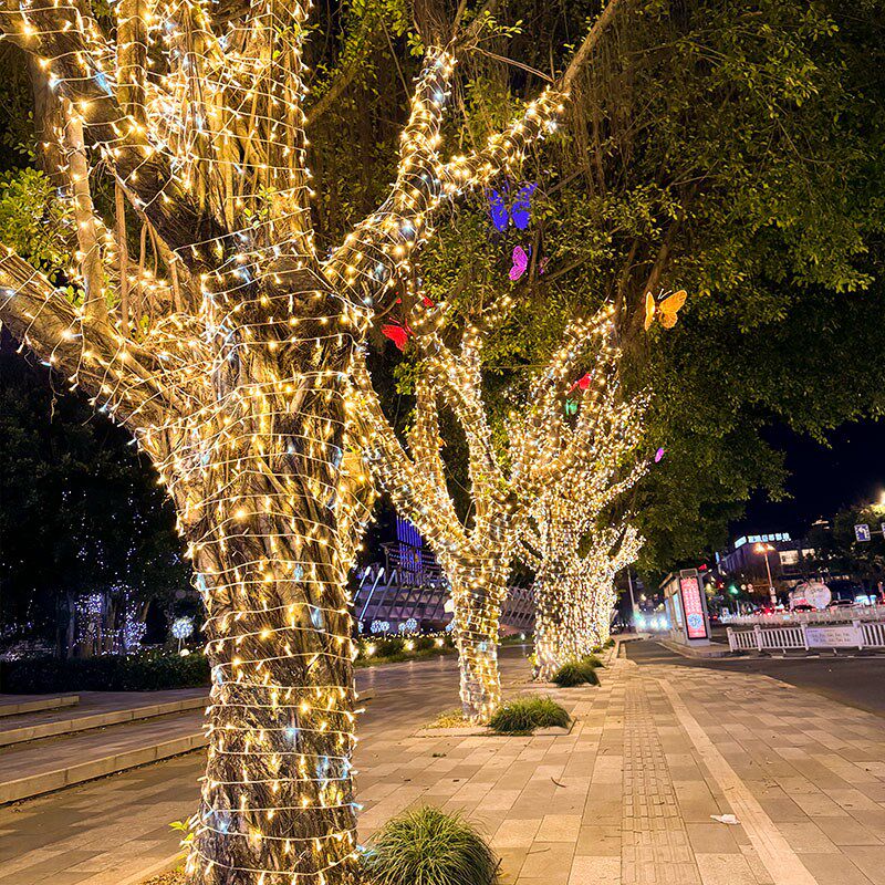 户外防水超亮加粗灌胶灯串闪灯串灯街道绕树亮化彩灯串led装饰灯 - 图3