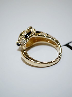 日韩夸张大气猎豹豹子头开口戒指女 日韩潮人可调节个性食指指环