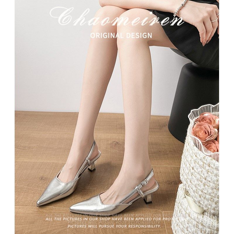 2025夏季新款中式单鞋刺绣包头小猫跟凉鞋女尖头一字带细跟高跟鞋,淘宝优惠券,粉丝福利购,淘宝优惠卷