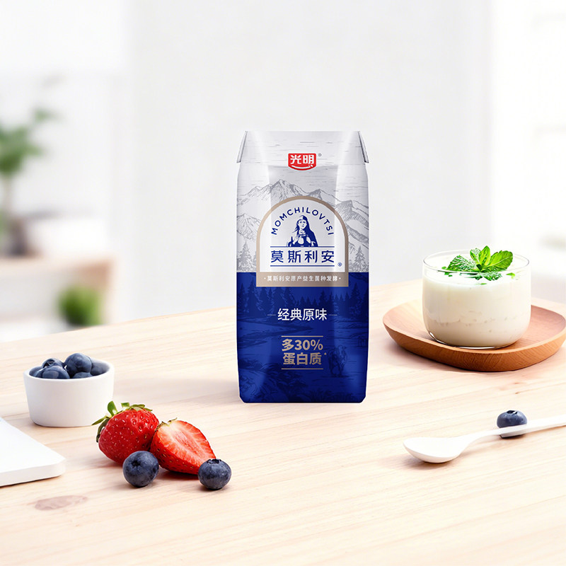 光明莫斯利安原味酸奶营养早餐奶金装酸奶200g*24礼盒装