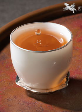 阅银 茶具《蛙声一片》瓷银茶杯 手工茶器茶杯茶壶送礼家用