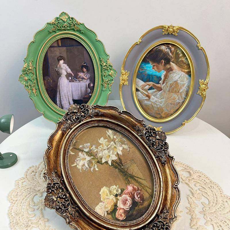 画法式客厅卧室复相框摆装饰欧古式轻奢雕花椭圆形挂墙件XX86226,淘宝优惠券,粉丝福利购,淘宝优惠卷