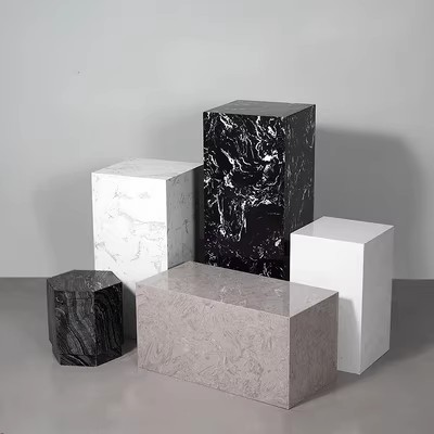 客厅玄关大理石落地式花架酒店办公室岩板底座摆件展示台装饰架子 - 图1