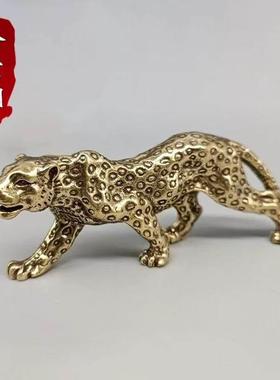 黄铜招财虎十二生肖摆件桌面礼品手把玩件家居装饰收藏生肖虎摆件