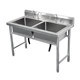 Thickened stainless steel pool sink single double three platform pool household commercial dishwashing wash basin disinfection
