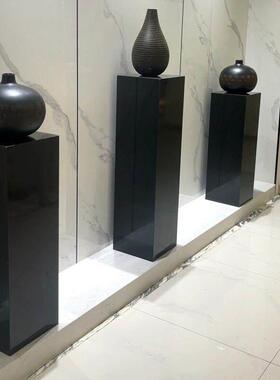 大理石底座玄关落地装饰摆件客厅轻奢花架电视柜旁雕塑展示台摆台