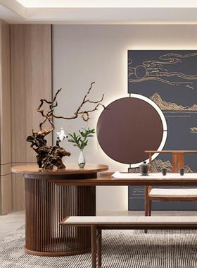 枯木风化根雕新中式禅意桌面摆件玄关电视柜边几茶桌创意家居装饰