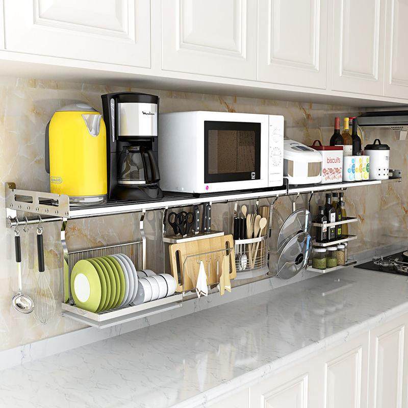 厨房面置物架微波炉式壁挂墙上烤箱单层收纳储墙物qtwk73/T架304,淘宝优惠券,粉丝福利购,淘宝优惠卷