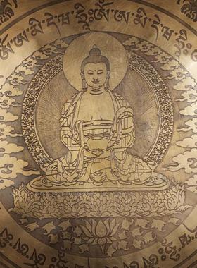 尼泊尔手工阿弥陀佛满月钵颂钵冥想声音悠扬音疗钵佛音钵装饰摆件