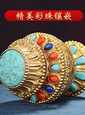 精工纯铜家用宝瓶装饰桌面摆件用品莲花如意迷你宝Z瓶摩尼宝瓶