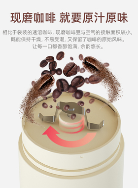 勒仕小型咖啡机便携式迷你咖啡机智能随身车载研磨V冲泡过滤一体