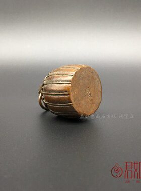 实心铜秤砣摆件 仿古旧藏南瓜铜秤砣挂件压纸铜宠茶宠铜雕件