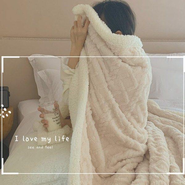 软糯超舒适！塔芙绒羊羔绒毛毯冬季办公室午睡毯加厚法兰绒珊瑚绒,淘宝优惠券,粉丝福利购,淘宝优惠卷