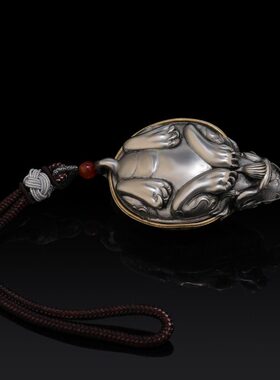 龙龟解压手把件全铜金刚杵瑞兽吊坠挂件男女通用文玩招财复古摆件