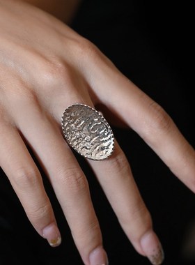 3.22首发定制浮力!Sr925银旦形凹面肌理宽戒指14-16#可戴