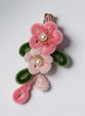 儿童新中式绒花汉服发夹