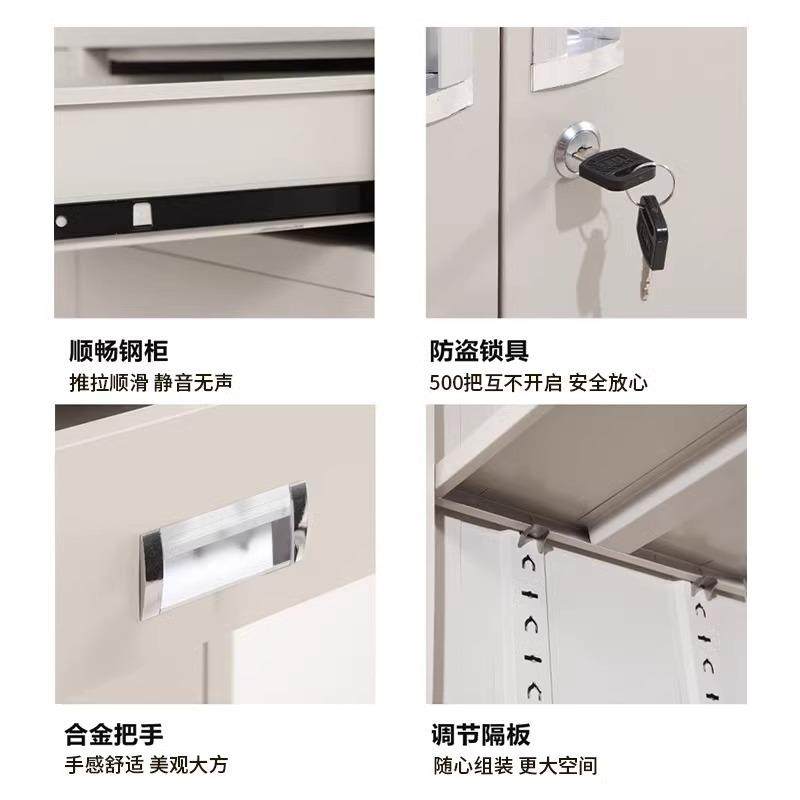 料铁皮文件柜案柜档书柜带锁办公柜OUN子储室物柜财务凭证资柜矮 - 图2