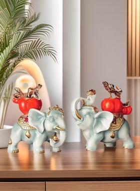 大象一意对摆件创家居厅客玄关事事SSRYDX51如意酒柜电柜视装饰品