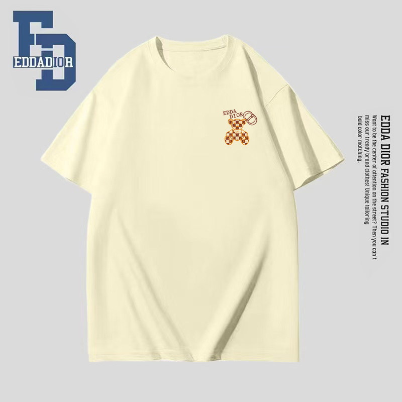 CD（服饰类别）CD黑色短袖T恤男女宽松印花上衣情侣装夏季2