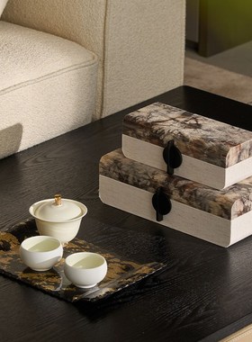 宋代美学设计中式软装饰品客厅开放格饰品首饰盒子高级感收纳摆件