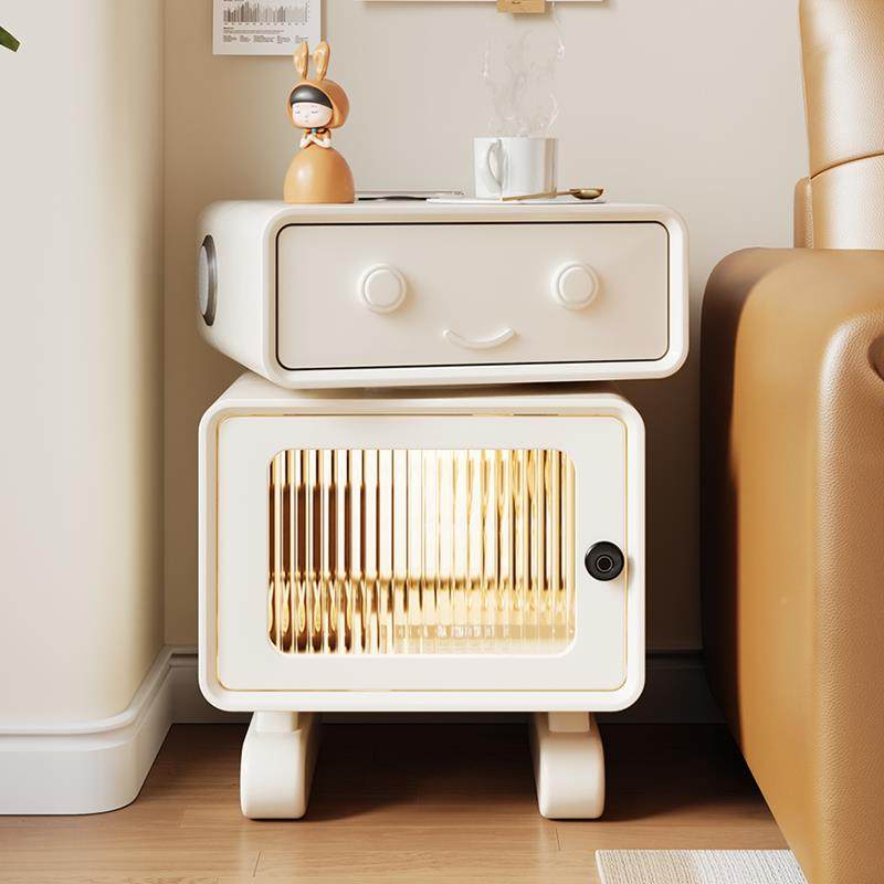 8奶油风床头柜儿卧室机器人创意多智功CTG-JQR能床边V柜可爱小型,淘宝优惠券,粉丝福利购,淘宝优惠卷