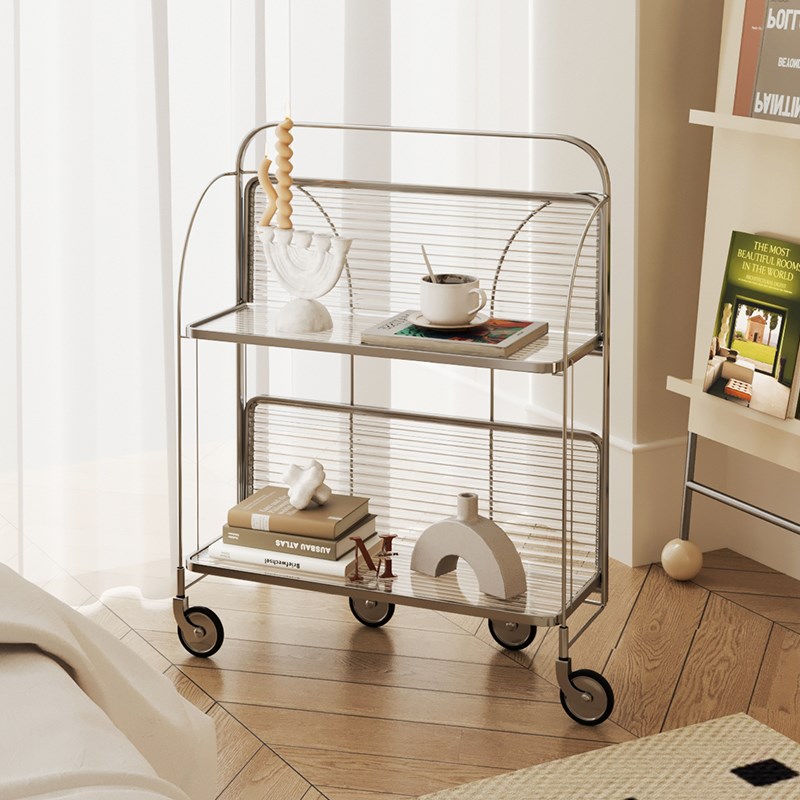 中古小推车沙发i边几可折叠网红移动玻璃茶几床头零食置物架床边 - 图2