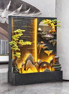 水幕墙流泉屏水风公司庭院客厅风水轮假喷山TM683230水景落地装景