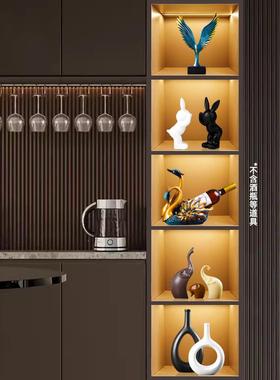 厅玻璃柜子摆件创意奢居高档客家摆设玄关餐边电轻t1759514视柜酒