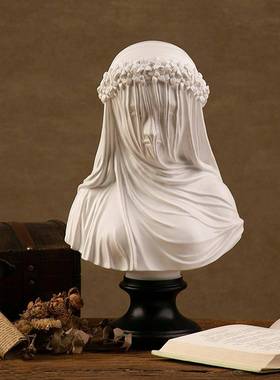 哥纱特雕塑斗跨篷女人雕像半身像面纱少女戴面的女士艺术家式居装