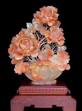 采购产品玉石牡丹摆件，富有中国风格的家居客厅摆件，入口门，入