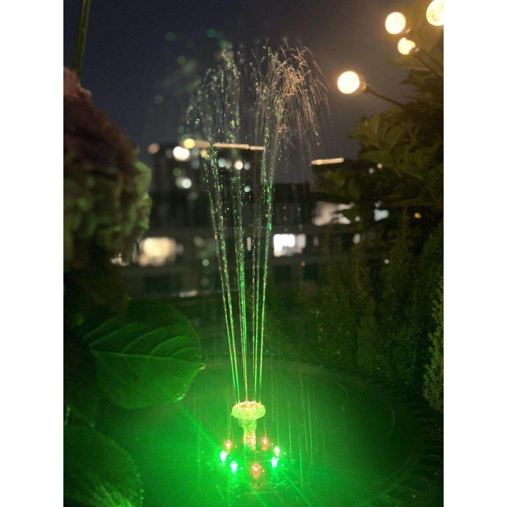 新款太阳能喷泉户外水池鸟浴盆喷泉泵园林花园水景喷泉灯塑料盆 - 图0