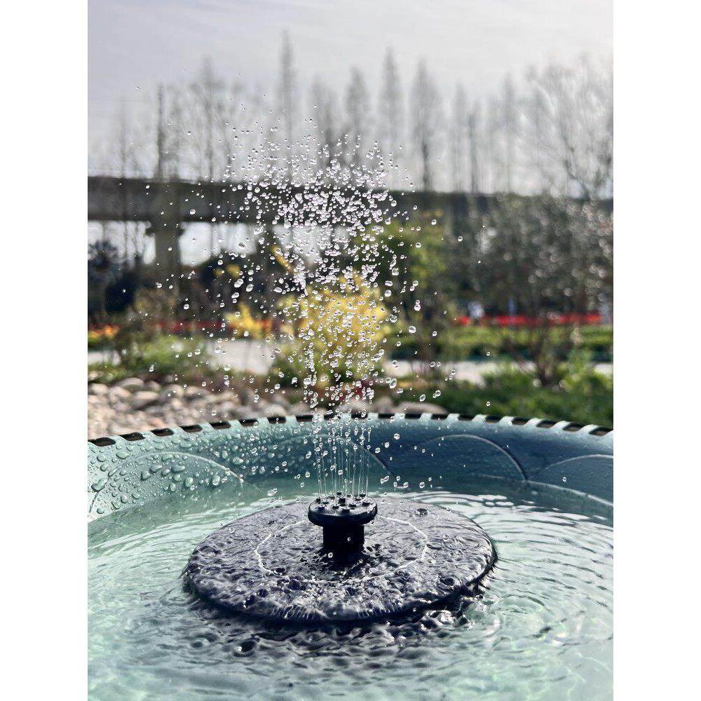 新款太阳能喷泉户外水池鸟浴盆喷泉泵园林花园水景喷泉灯塑料盆 - 图1