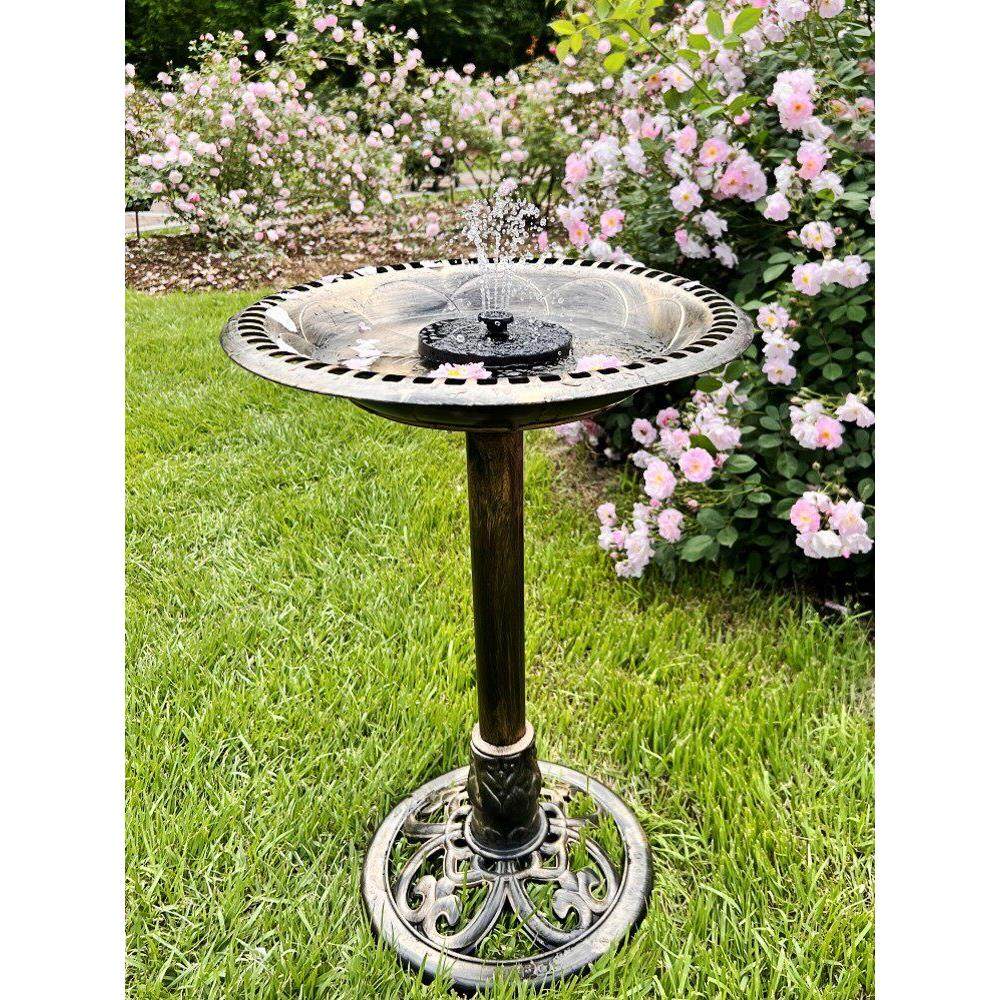 新款太阳能喷泉户外水池鸟浴盆喷泉泵园林花园水景喷泉灯塑料盆 - 图2