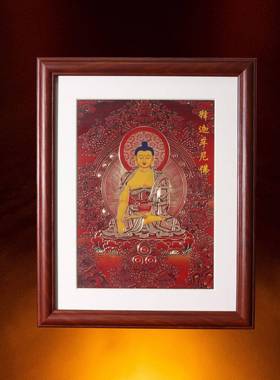 文殊菩萨画像古画丁观鹏画桌面摆件玄关客厅莲座像轴用品供奉