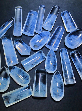 天然蓝针手链吊坠异象白水晶黄水晶手串蓝色圆珠显针天使的羽毛