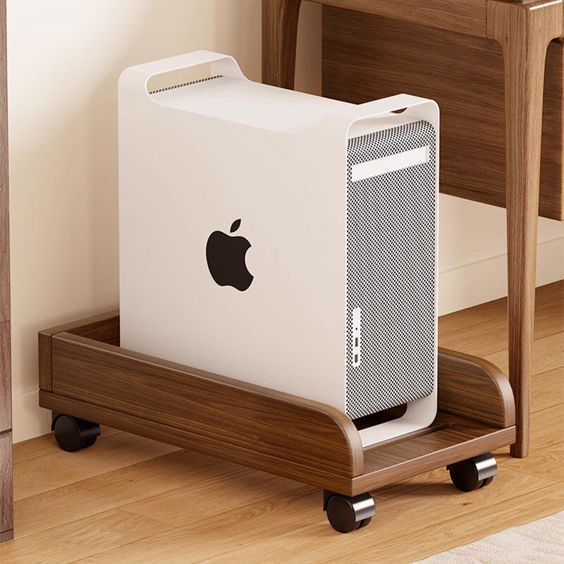 Solid wood office under-desk desktop host tray placement rack e-sports room wheeled removable chassis base bracket