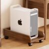 Solid wood office under-desk desktop host tray placement rack e-sports room wheeled removable chassis base bracket