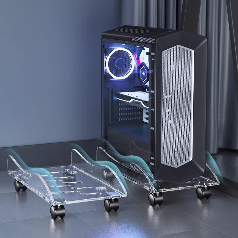 Computer main chassis bracket under the table desktop bracket office removable base with pulley storage rack bracket 1