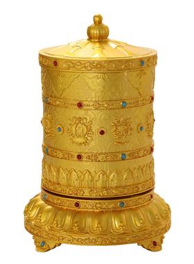 唐多括罗电动转金轮藏族插电转金筒家居桌面六字真言转简经纶摆件