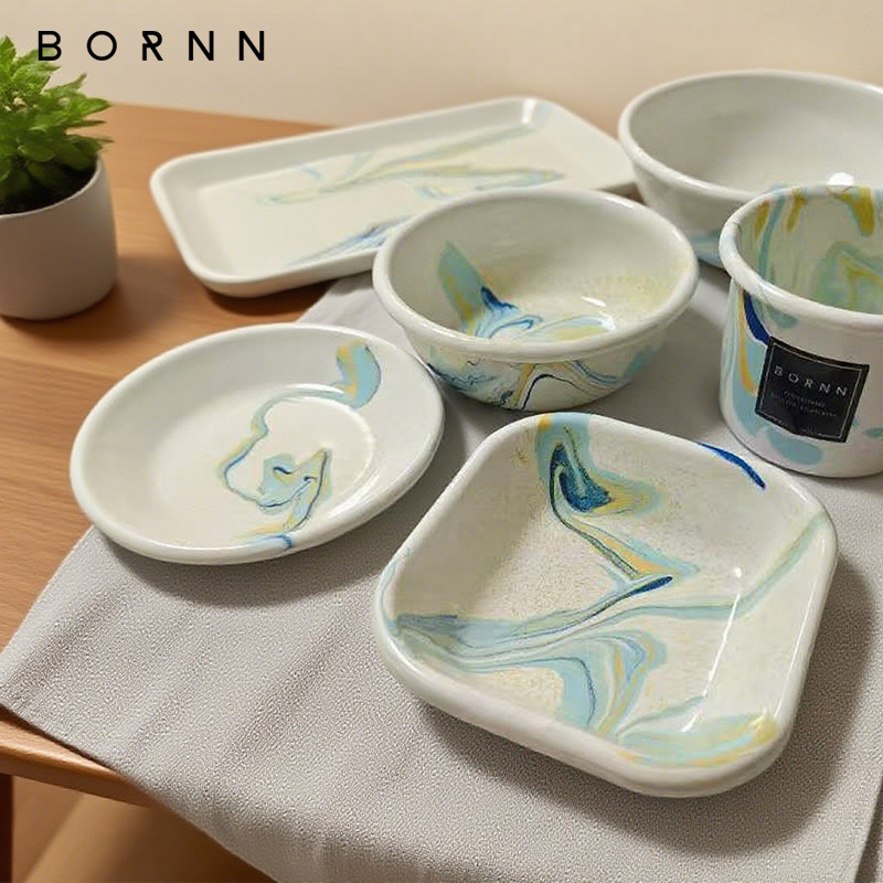 土耳其Bornn搪瓷餐具 珐琅蛋糕盘 小蝶盘 酸奶燕麦碗