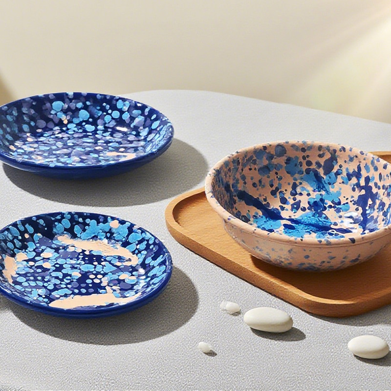 土耳其Bornn手工搪瓷碗盘，家用沙拉托盘珐琅餐具