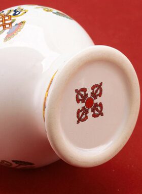 陶瓷藏式八吉祥宝瓶装财神宝瓶供奉佛前家用摆件陶瓷龙王财神宝瓶