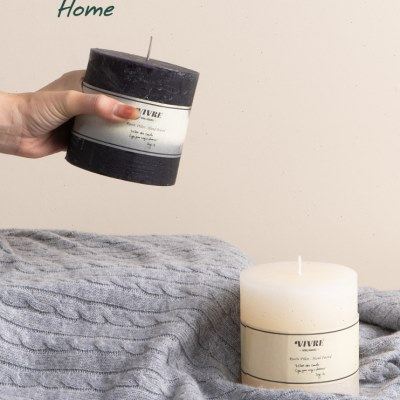 HERMOSO 北欧山脉纹黑色白色粗蜡烛摆件香薰蜡烛室内氛围餐桌装饰,淘宝优惠券,粉丝福利购,淘宝优惠卷