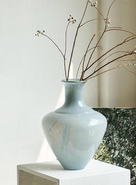 现代艺简约大烟灰地大BX8-G24-件吊钟玻璃花瓶手工术肚子马醉木样