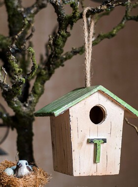 掬涵 木头鸟窝 鸟屋 鸟u巢 装饰摆件 杂货花园阳台装饰庭院摆件