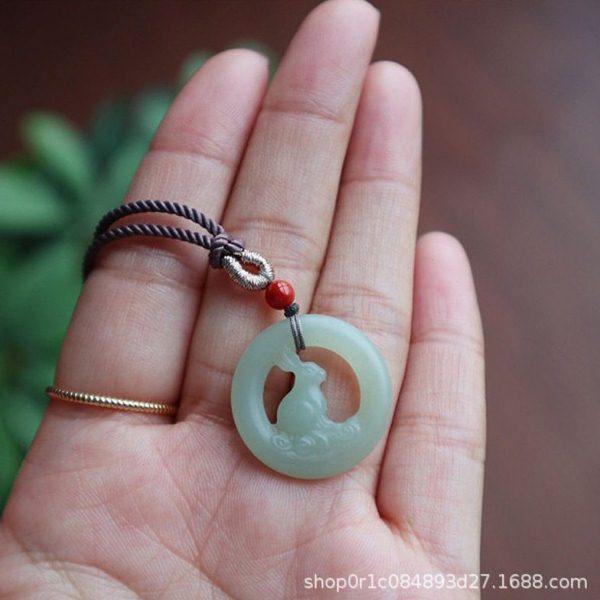 新疆和田玉青海料可爱兔子吊坠女款青白玉颈饰挂件油润细腻兔子,淘宝优惠券,粉丝福利购,淘宝优惠卷