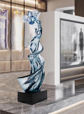 轻奢高级感客厅透明树脂雕塑抽象玄关软装置工艺术品大型落地摆件
