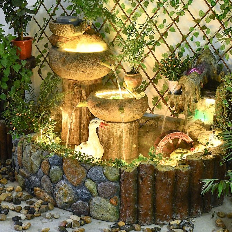 流水喷泉摆件大型彷真鹅卵石鱼池造景循环水庭院门店装饰品摆件,淘宝优惠券,粉丝福利购,淘宝优惠卷